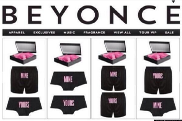 Beyonce: Underwear For Gay Valentines (LINK)