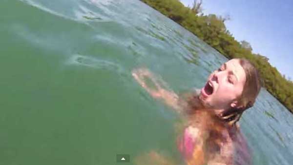 Girl Has A Complete MELTDOWN Swimming With A Manatee