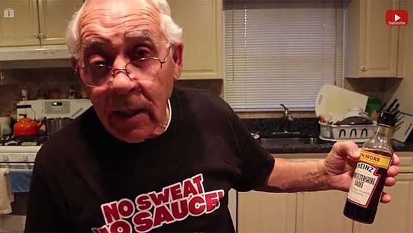 Grandpa tries to pronounce Worcestershire Sauce?