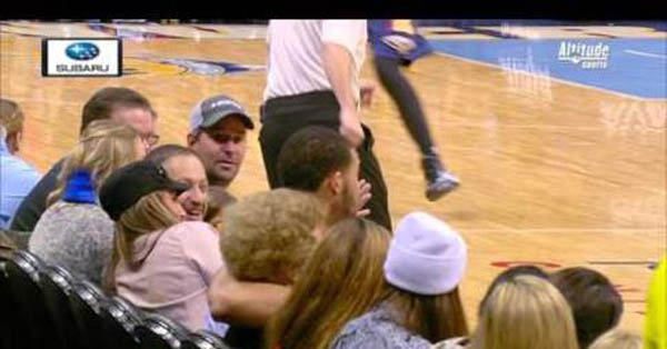 Javale McGee Kisses Denver Grandma Fan!