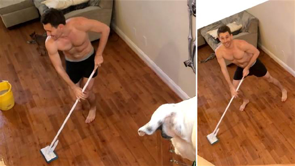Roommate wakes up to his roommate dancing & cleaning!
