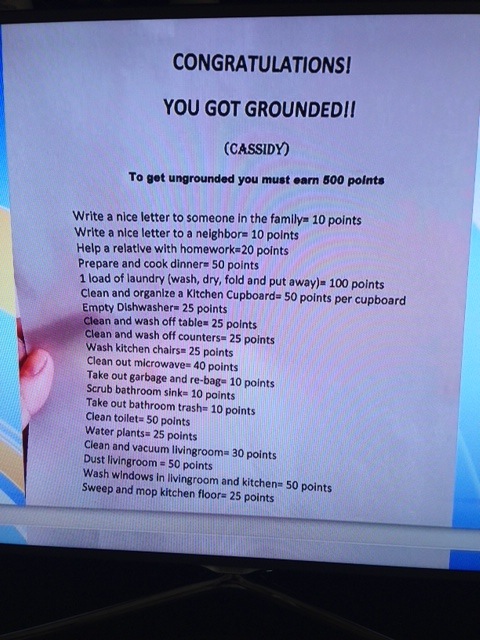 The Point System to ground your kids!