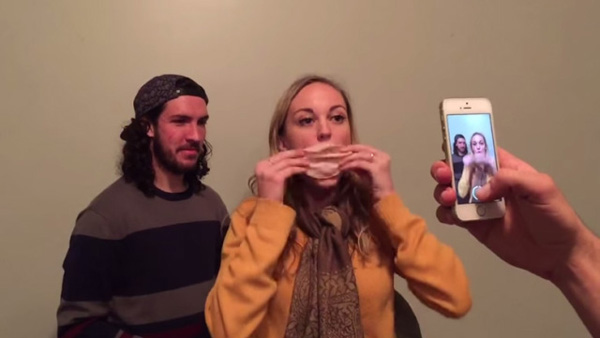 This girl can eat a slice of turkey in under 1 second!!