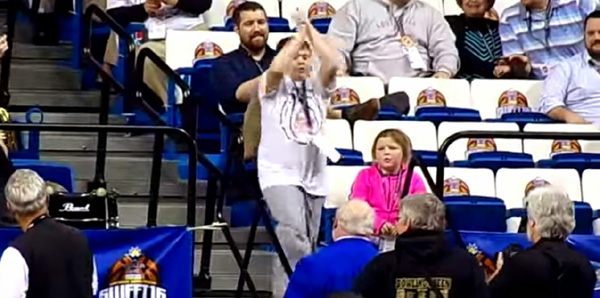 Peyton 'Peanut' dancing at Rupp Arena at Sweet 16