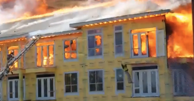 Video captures dramatic rescue of construction worker during apartment fire