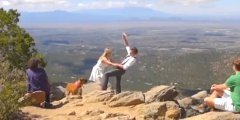 [WATCH] Bride Saves Groom From Falling to His Death Off Cliff!