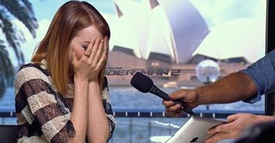 WATCH: Emma Stone Breaks Down From Mel B Message AND Covers a Spice Girls Song