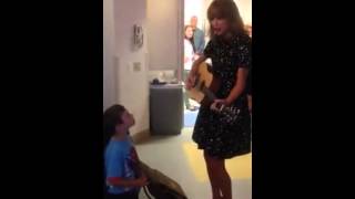 WATCH: Taylor visits Jordan at Boston Children's Hospital